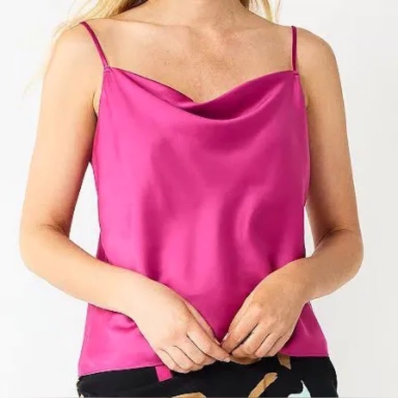 Nine West Tops - Nine West Satin Slip Style Tank Top Pink XL NWT Evening Cami